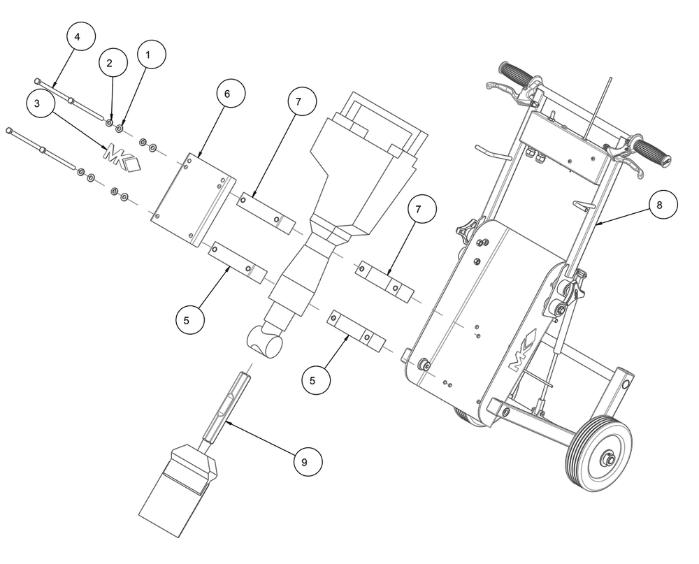Section 02 Diagram and Parts List for 172313-B  MK Diamond Demolition Hammer